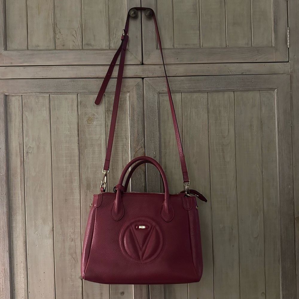 Valentino Burgundy Satchel Bag